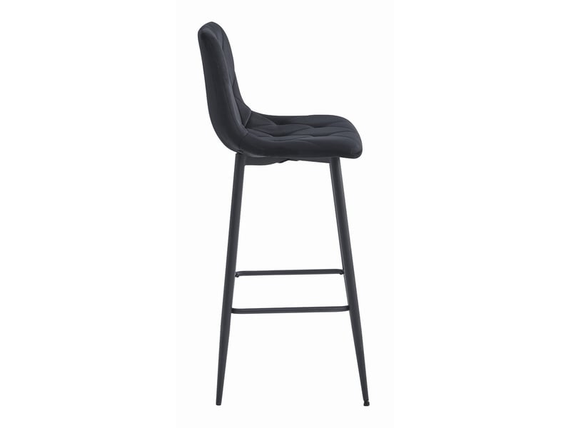  Tabouret de bar - leobert - nado - velours noirpieds noirs - lot de 3  - Conforama D
