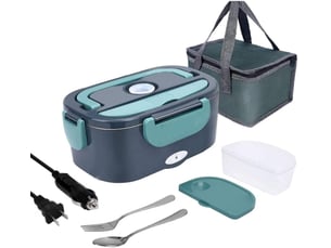 Boîte à lunch chauffante 1,5 l 60 w – 110 v220 v12 v24 v – acier inoxydable 304 – convient pour la voiture, la maison et le camping