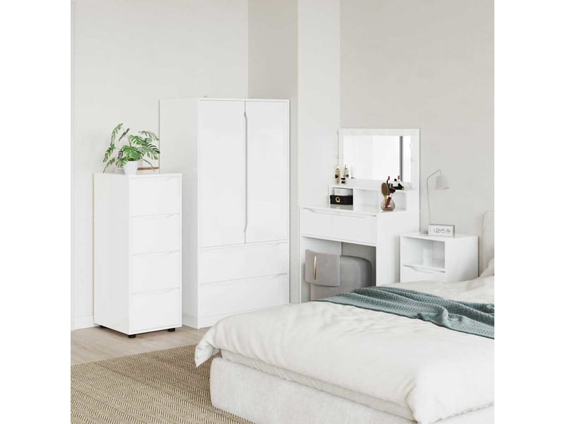  Armoire de rangement, commode de rangement 40 x 48 x 105 cm bois d'ingénierie shl5194  - Conforama B