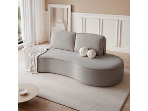 Canapé droit fixe <strong>IDOHOME</strong> <strong>SOFIA</strong> 2 places Tissu gris