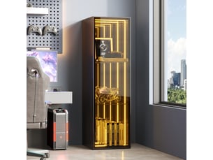 Vitrine coloris noir 4 étagère(s) <strong></strong> <strong></strong> - 30 cmx90 cm