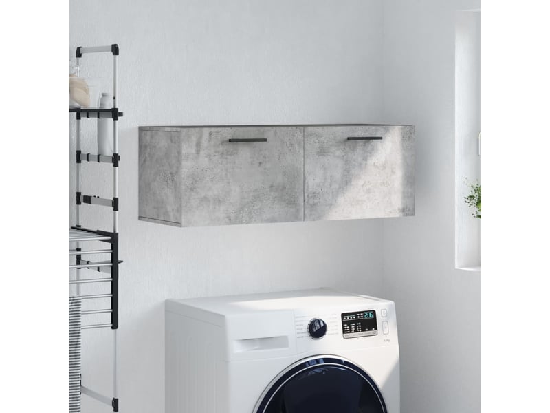  Armoire murale salon gris béton 100x36,5x35cm bois d'ingénierie shl5857  - Conforama B
