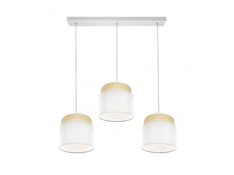  Rampe de plafond fabrilamp kandy naturelblanc 3 x e27 hauteur réglable 46-106 cm 68x19 cm 174293101 - Conforama C