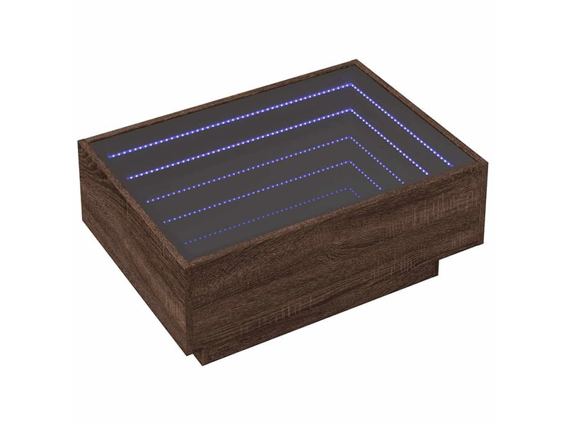  Table basse | table d'appoint salon avec led chêne marron 70x50x30 cm bois d'ingénierie  - Conforama C