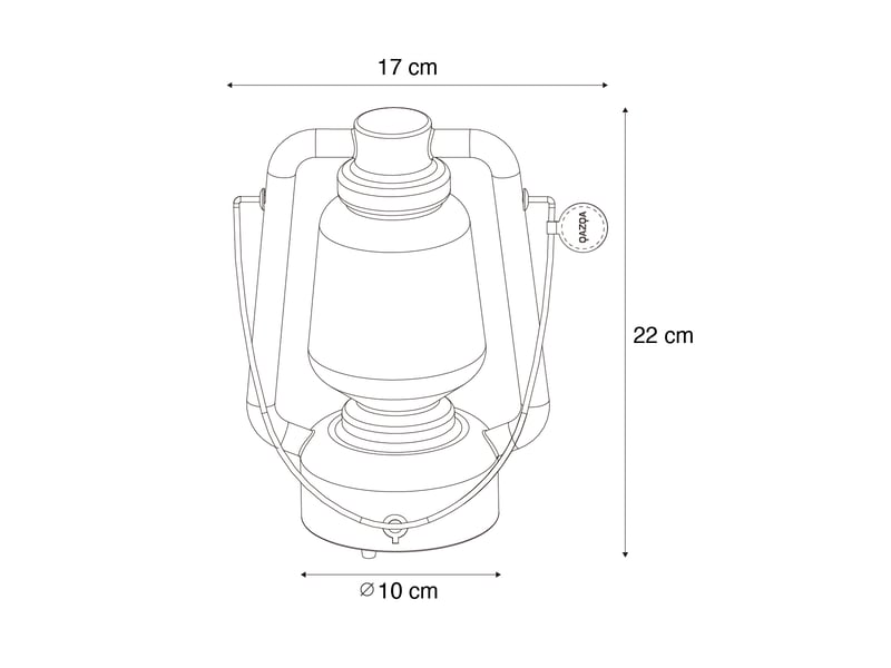  Lampe de table rechargeable 22 cm ip44 blanche - storm mini  - Conforama D