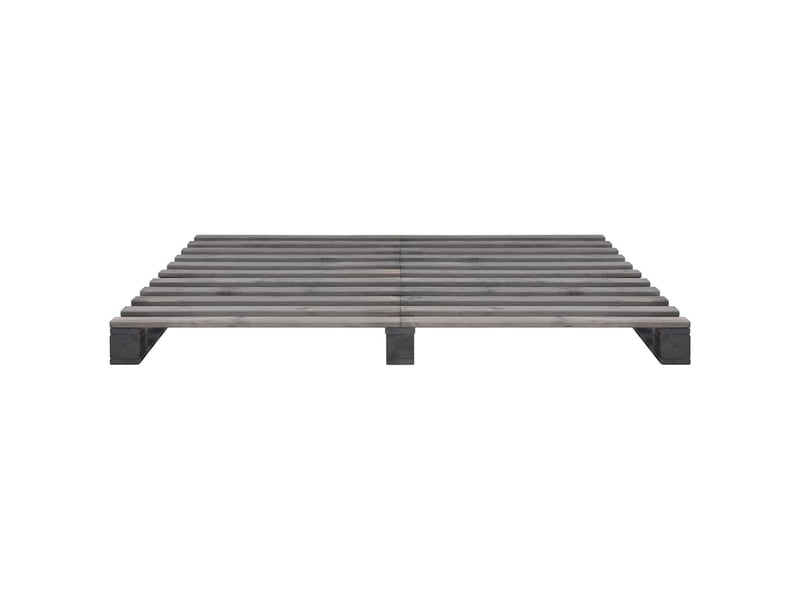  Lit double- lit adulte -  cadre de lit de palette sans matelas gris 180x200cm bois massif  - Conforama B