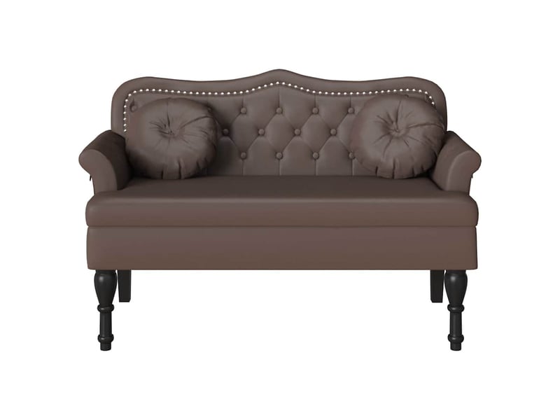  Banc chesterfield, canapé 2 places marron 120,5x65x75 cm simili cuir  - Conforama D