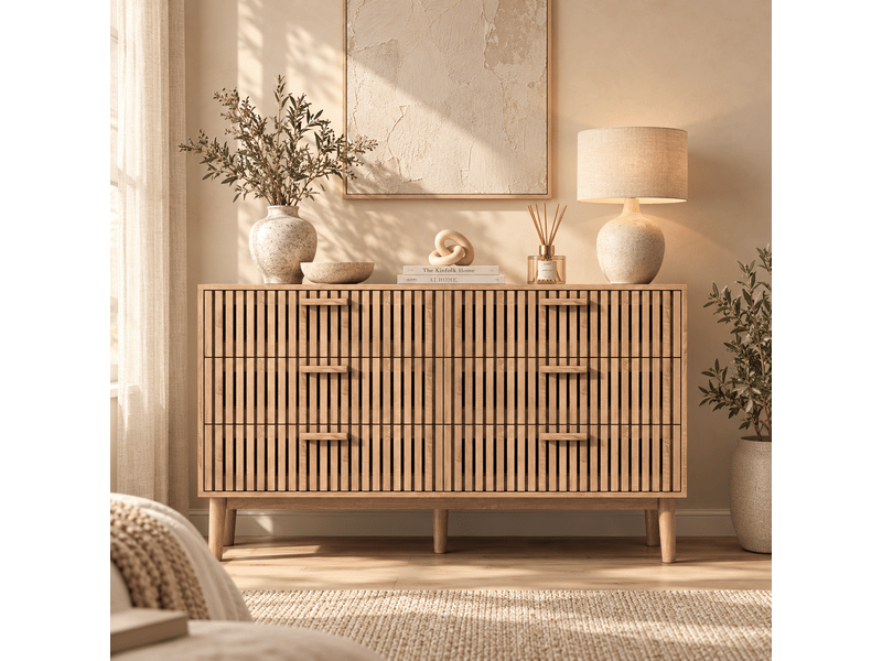  Meuble de rangement en bois, meuble profondeur 30cm, armoire à tiroirs avec dispositif anti-basculement, commode 6 tiroirs, commode d'enfant  - Conforama C