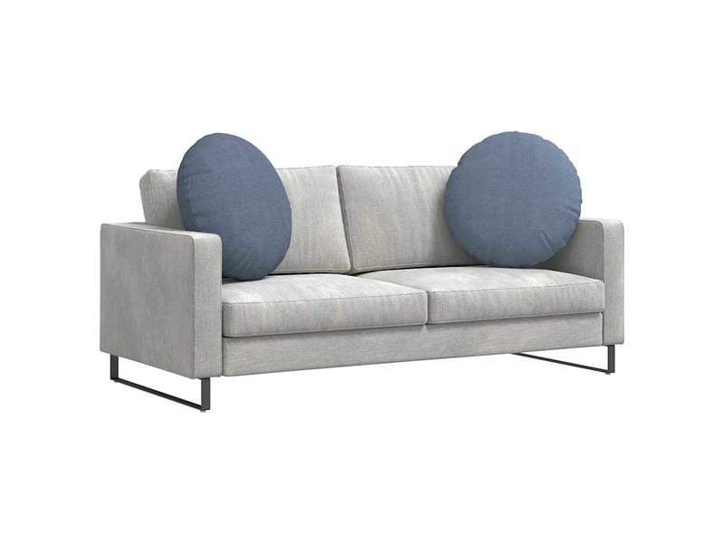Lot de 2 coussins de siège, coussins décoratifs tissu en velours côtelé bleu ø60 x 21 cm cf59790 - Conforama C