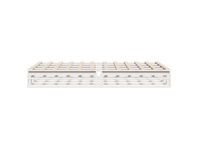  Lit double- lit adulte -  cadre de lit sans matelas blanc 160x200 cm bois de pin massif  - Conforama D
