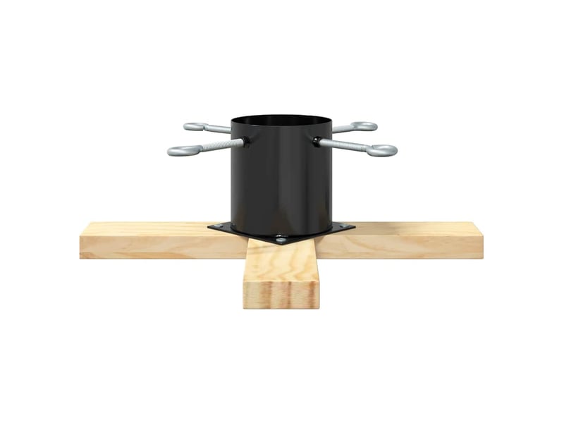 Pied de sapin de noël noir 50 x 50 x 16 cm bois de pin massif  - Conforama E