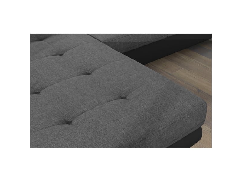Canapé d'angle convertible amanda gris foncé en tissu tramé - Conforama D