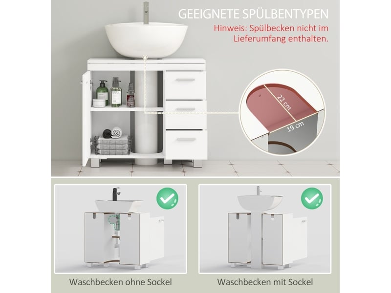  Meuble sous lavabo 70 cm avec rangement blanc evryae  - Conforama D