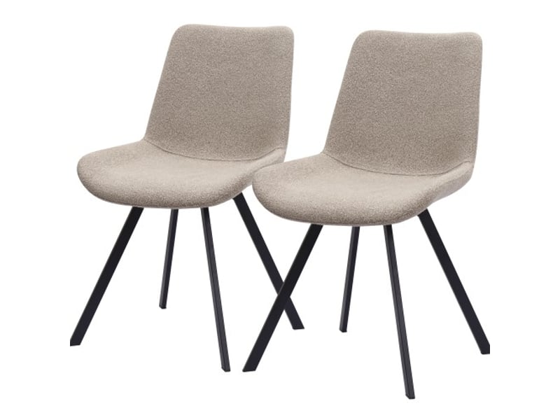  Chaises de salle à manger pivotantes modernes en tissu et pieds métalliques – lot de 2 – 2 coloris disponibles  - Conforama B