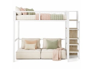 Lit mezzanine 140x200 cm <strong></strong>  <strong></strong> coloris blanc