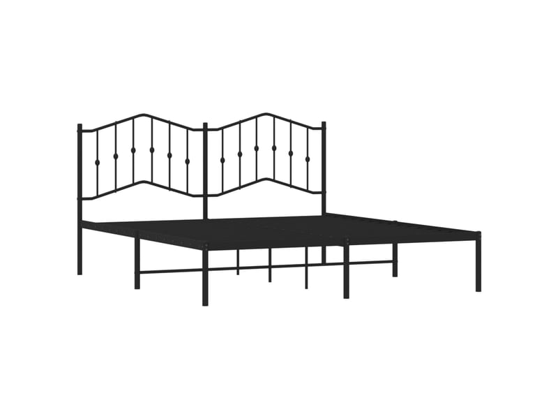  Lit double- lit adulte -  cadre de lit métal sans matelas et tête de lit noir 180x200 cm  - Conforama C