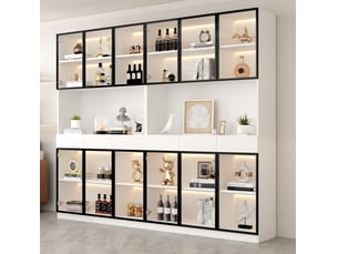 Vitrine coloris blanc  <strong>EVRYAE </strong> <strong></strong> - 120 cmx200 cm