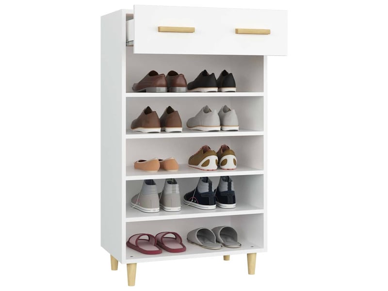  Meuble à chaussure | armoire à chaussures blanc 60x35x105 cm bois d'ingénierie shl8133  - Conforama E
