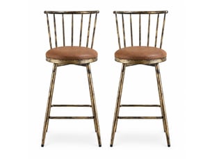 tabouret de bar <strong>HAVRYA</strong> - marron hauteur d'assise 59 cm vendu Par paire