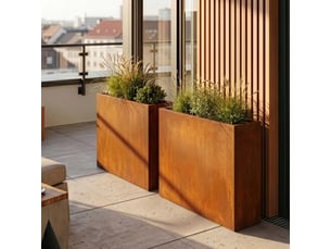 Bac à plantes vaargel acier 82 x 90 x 30 cm rouille noble casa.pro