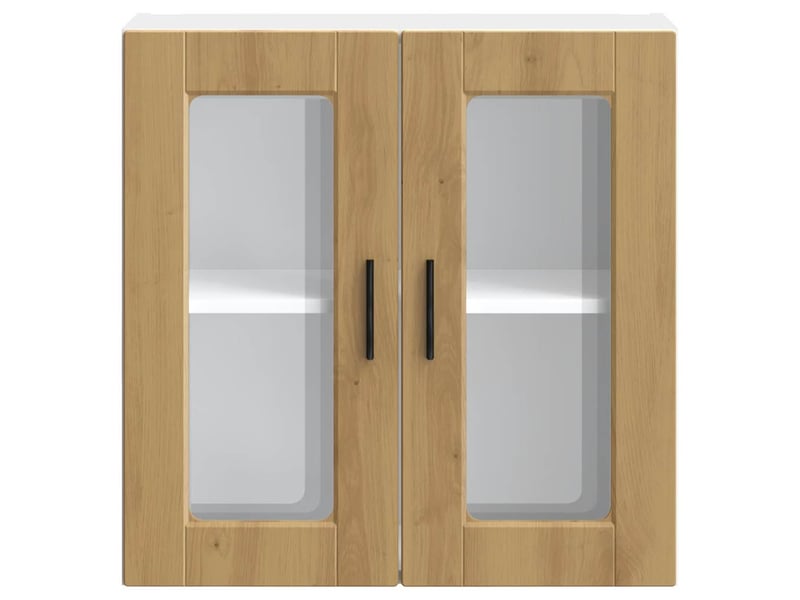  Armoire murale de cuisine porte en verre porto chêne artisanal shl1660  - Conforama E