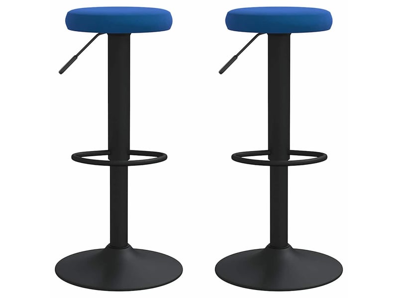  Lot de 2 tabouret de bar, chaise de bar bleu velours shl63539  - Conforama A