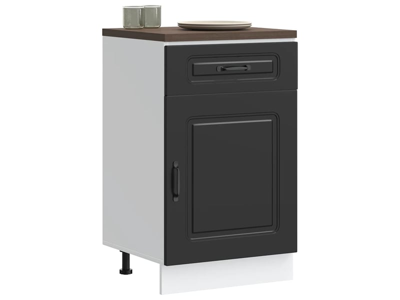  Meuble de rangement, armoire de cuisine kalmar noir bois d'ingénierie shl6209  - Conforama B