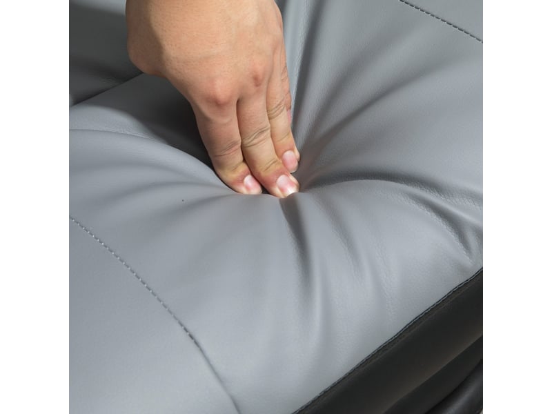  Chaise de bureau ergonomique inclinable 160° avec repose-pieds - lpospi - hauteur réglable, simili cuir - gris  - Conforama E