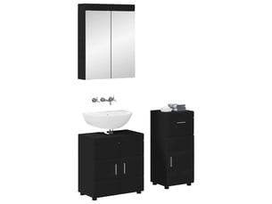 Ensemble de mobilier de salle de bain tulum 3 pièces noir cf64726