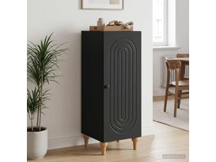 Buffet - bahut - meuble de rangement noir 33 x 34,5 x 90 cm bois d'ingénierie