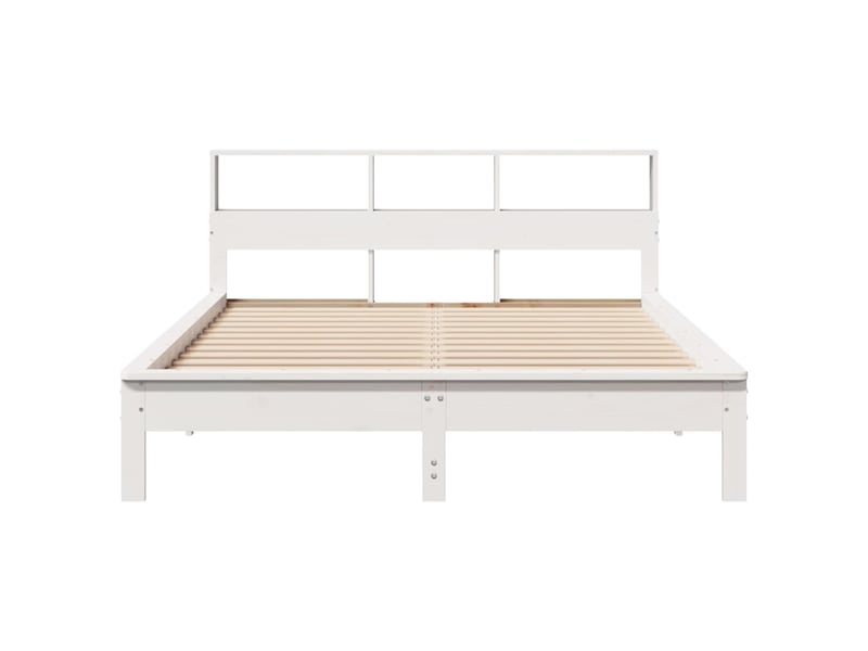  Lit double- lit adulte -  cadre de lit sans matelas blanc 135x190 cm bois de pin massif  - Conforama C