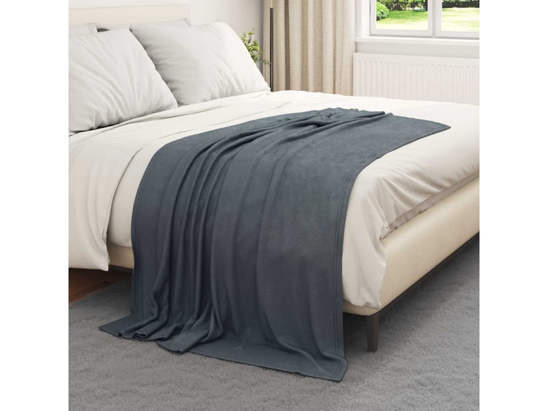 Plaid canapé gris foncé 170x130 cm 0.33 kg polaire - Conforama C