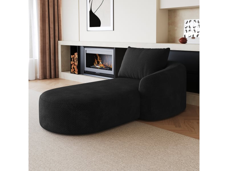 Canapé-lit y168-r noir – canapé d’angle droit convertible avec couchage, design moderne - Conforama D
