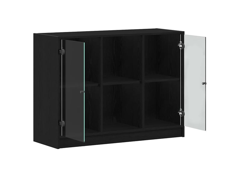  Buffet - bahut - meuble de rangement chêne noir 100 x 37 x 75.5 cm  - Conforama E