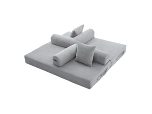 Canapé modulable modenvie 3 places en velours côtelé gris clair 200 x 94 x 67 cm