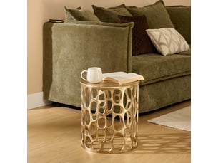 Table basse rond(e) coloris doré <strong>ATMOSPHERA CRÉATEUR D'INTÉRIEUR</strong> <strong>MESH</strong> - 36 cmx36 cm