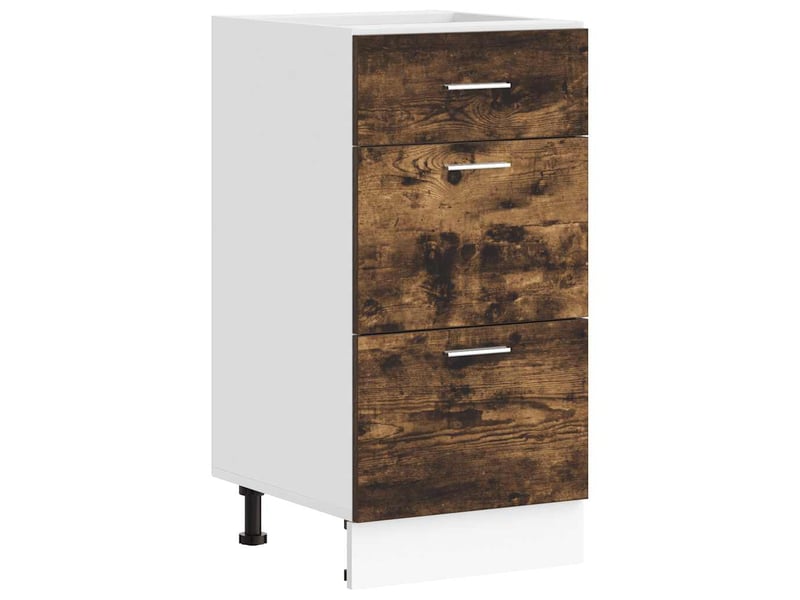 Meuble de rangement, meuble bas de cuisine chêne fumé 40x46x81,5cm bois d'ingénierie - Conforama A