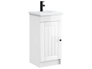 Meuble de salle de bain avec évier blanc brillant shl5567