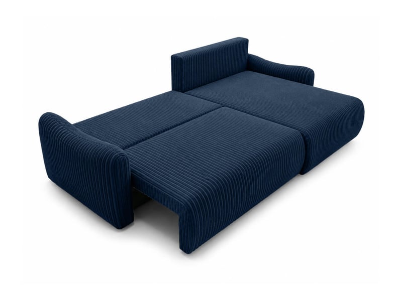  Apoline - canapé d'angle réversible convertible 4 places avec coffre en velours côtelé  - Conforama C