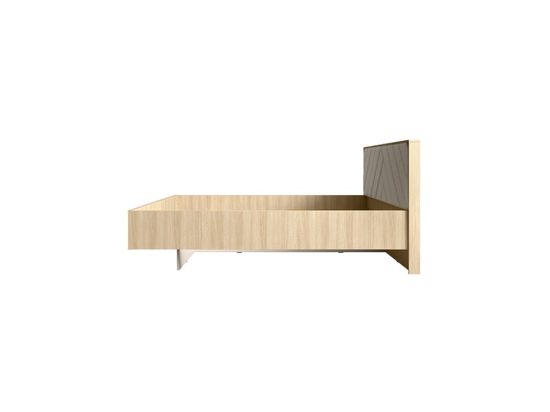  Lit kaori 180x200 cm chêne clair et sable avec sommier  - Conforama E