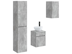 Ensemble de mobilier de salle de bain 3 pc gris béton cf64386