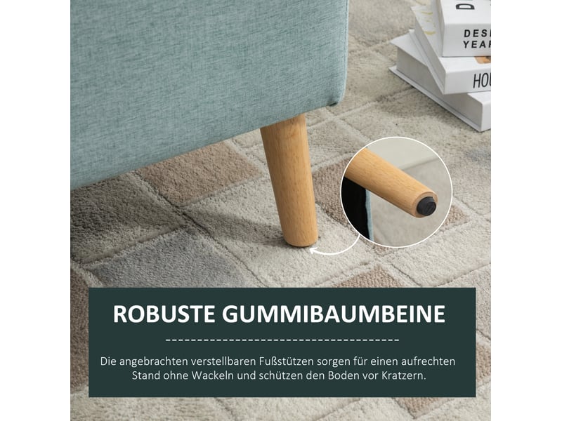  Banc coffre 110x39x45 cm, banc de lit moderne, assise rectangle, rangement intégré, meuble chambre, polyester, vert  - Conforama E