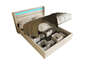 Lit coffre 140x190/200cm <strong></strong> <strong></strong> coloris blanc