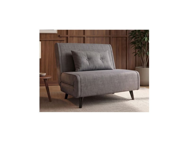 Fauteuil convertible presto 1 place - velours gris - couchage 100x190cm - Conforama B