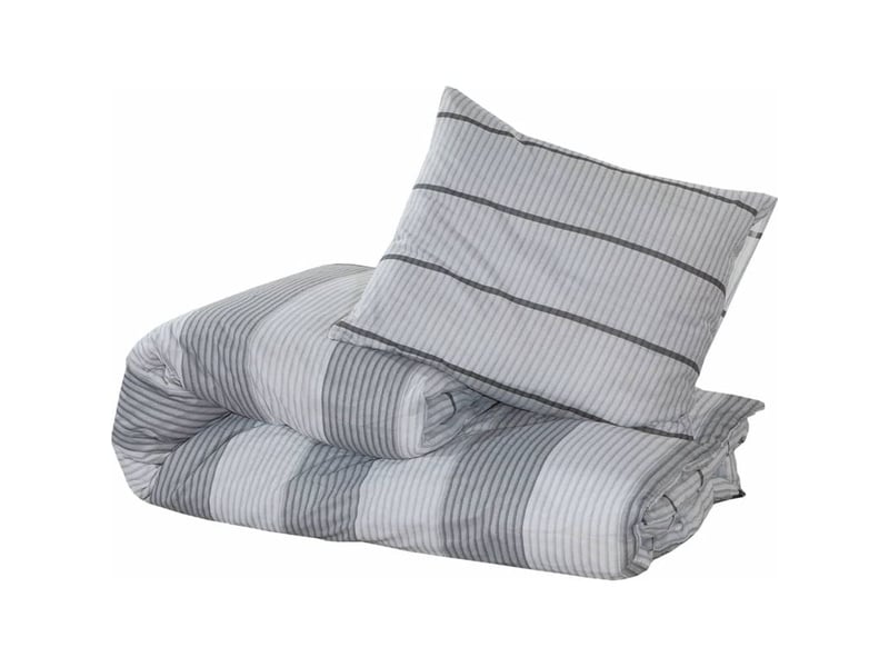  Ensemble de housse de couette gris 140x200 coton  - Conforama B