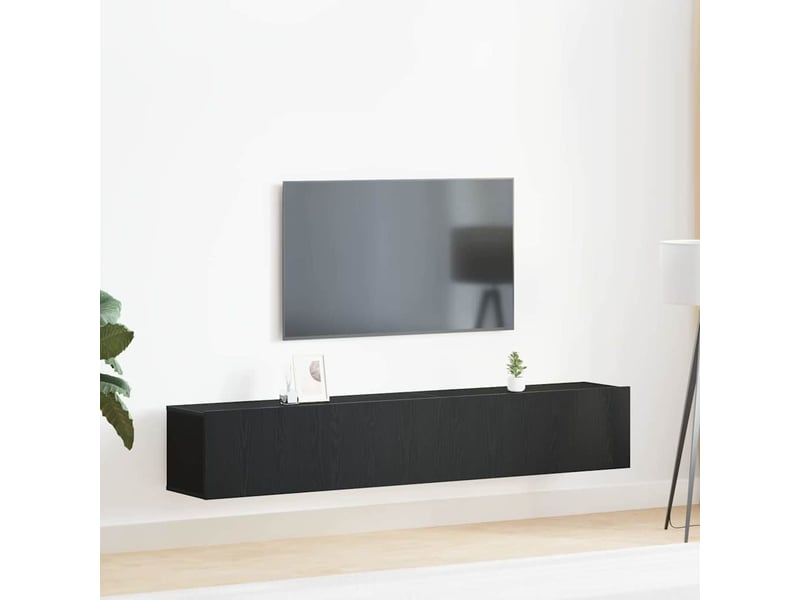  Ensemble meuble tv - banc tv - meuble de rangement 2 pcs chêne noir bois d'ingénierie  - Conforama B
