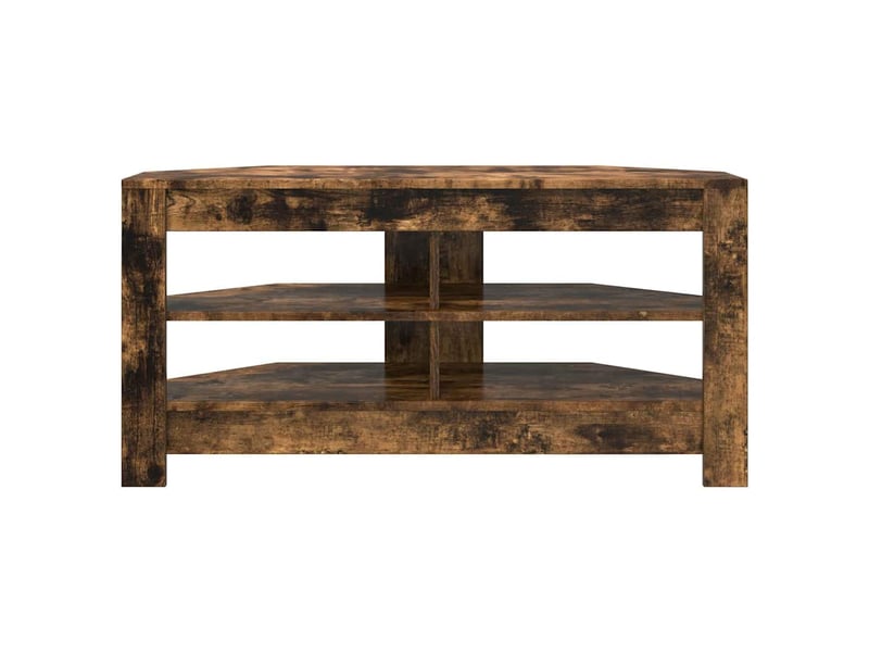  Meuble tv d'angle moderne 102x41x50 cm chêne fumé bois d'ingénierie  - Conforama E