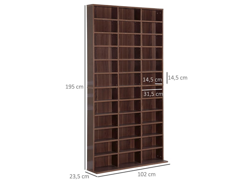  Meuble de rangement cd et dvd 36 compartiments en mdf 102 x 23,5 x 195 cm  - Conforama C