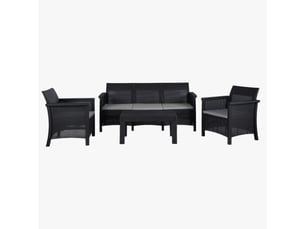 Ensemble de mobilier de jardin 5 places avec table noir