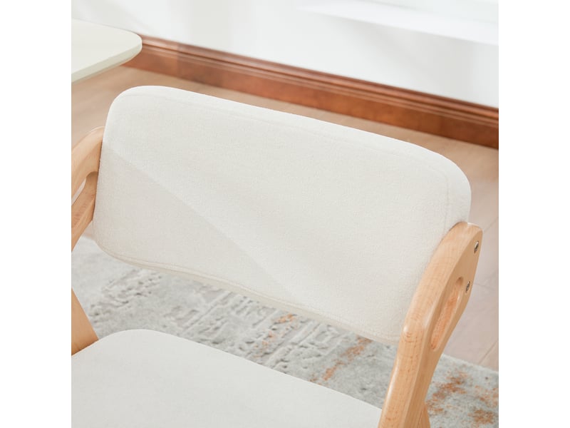  Lot de 2 chaises de salle à manger pliantes en hêtre et lin beige W5118P494896 - Conforama E
